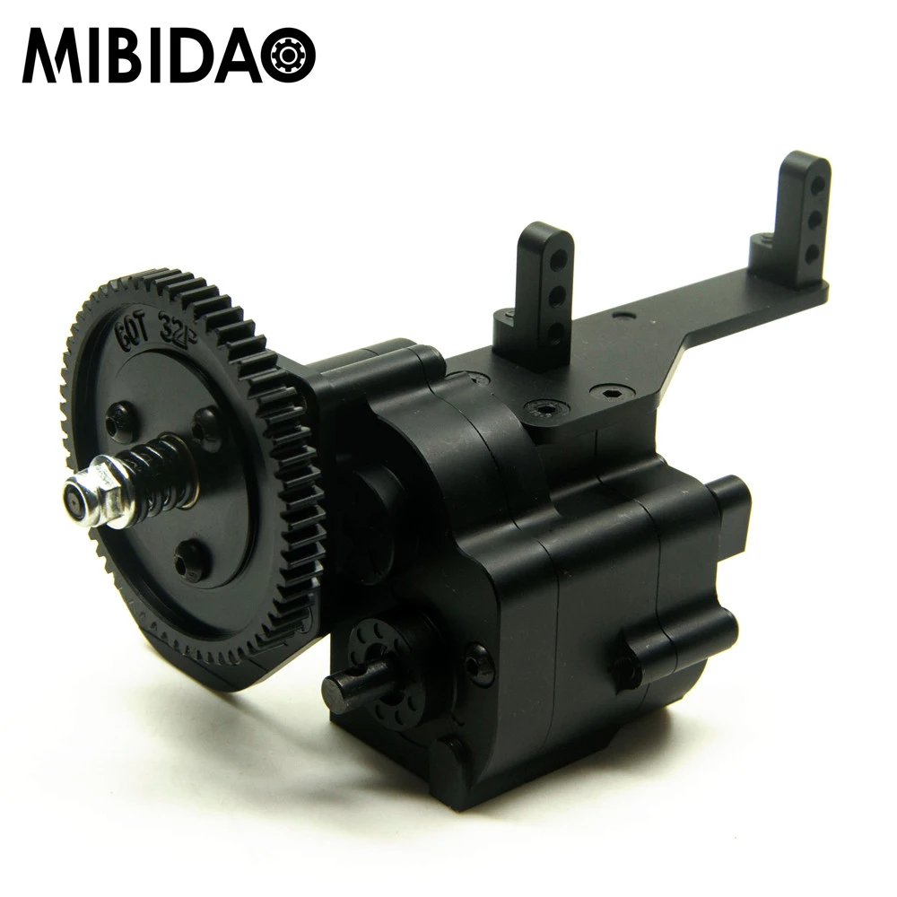 Mibidao Metal Black 2 Speed Transmission Gear Box for 1:10 Scale RC AXIAL SCX10 RC Model Cars Parts