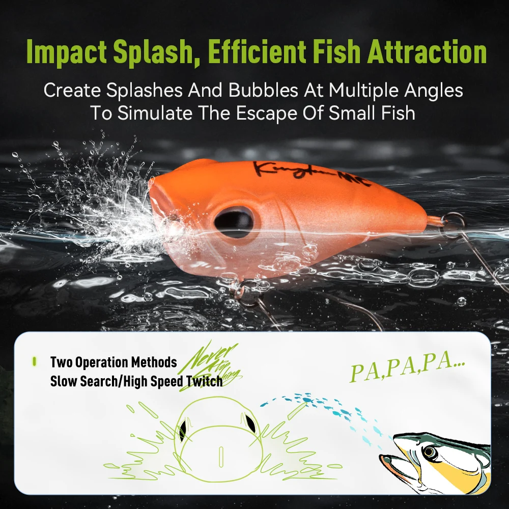 Фото Kingdom Micro Expert Topwater Popper 1,5 г 2,2 г 27 мм 34 мм Плавающая искусственная рыболовная приманка Жесткая приманка Воблеры Поток форели Окунь №3