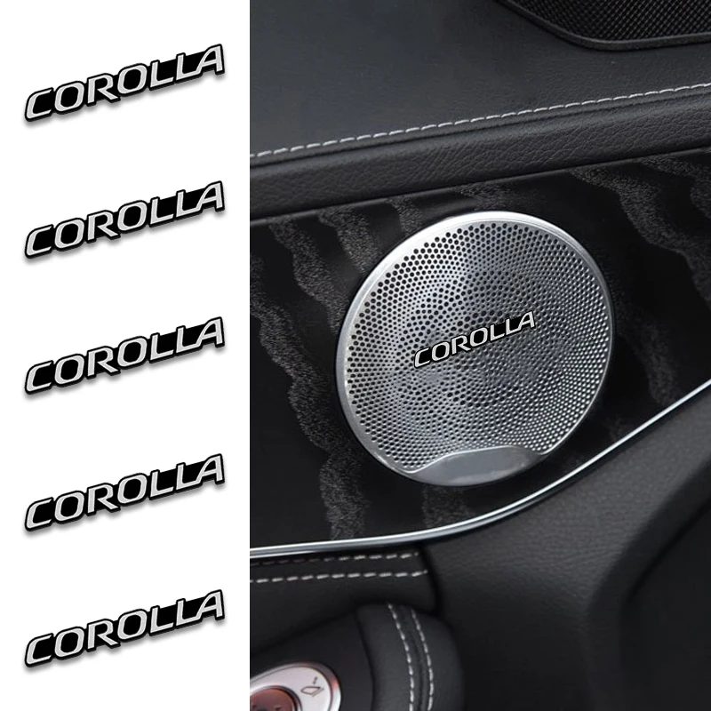 

1pcs Car Steering Wheel Badge Interior Styling Audio Sticker For TOYOTA COROLLA CAMRY Wiper Door Handle Decorative Decal