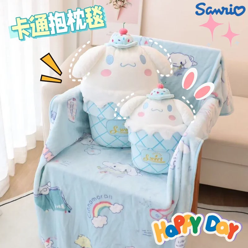 

Sanrio Melody Kuromi Lovely Ice CreamThrow Pillow Cushion Air Conditioning Blanket Office Nap Cover Blanket Blanket Kids Gifts