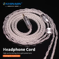 syrnarn sterling silver headphone upgrade cable 2 5mm trrrs to 2 pin 0 78mm qdc for shure se215 se425 se535 se846 earphone line
