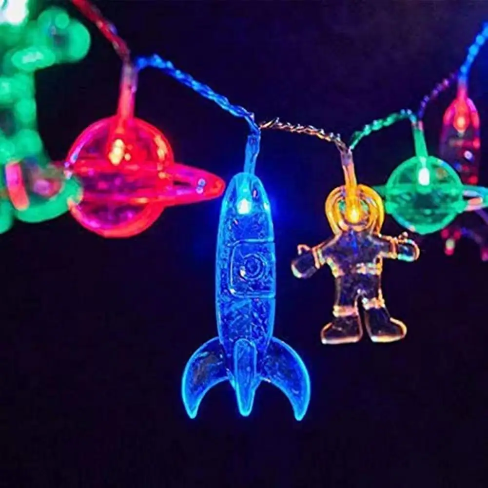 

Practical Fairy Lamp Decorative Safe Fairy Light LED Astronaut Spaceship Rocket Hanging Fairy Light