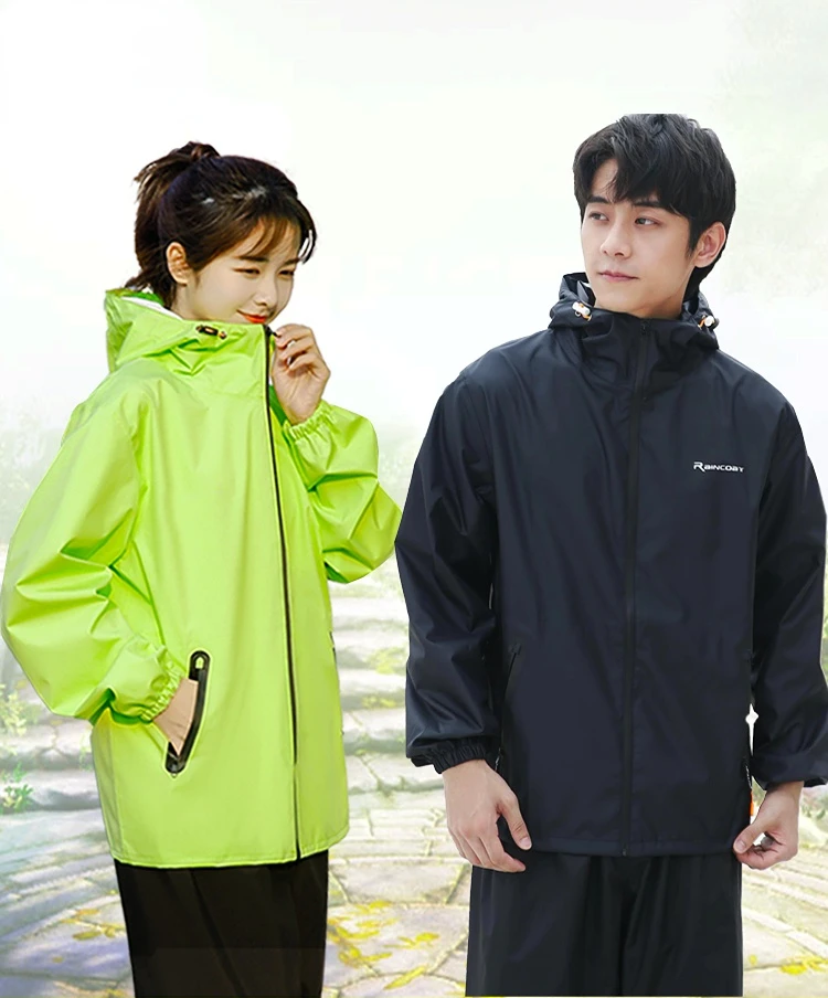 Motorcycle Women Man Rain Coat Pant Suit Cycling Waterproof Rain Wear Travel Hiking Poncho Hooded Raincoats