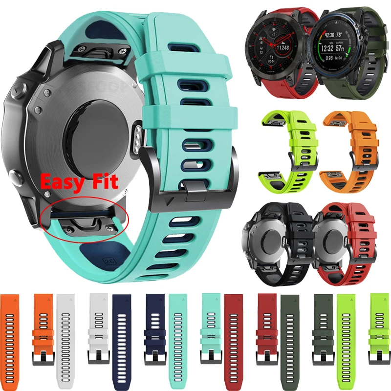 

Ремешок силиконовый для смарт-часов Garmin Fenix 7 7X 6X 6 Pro 5 5X Plus 945