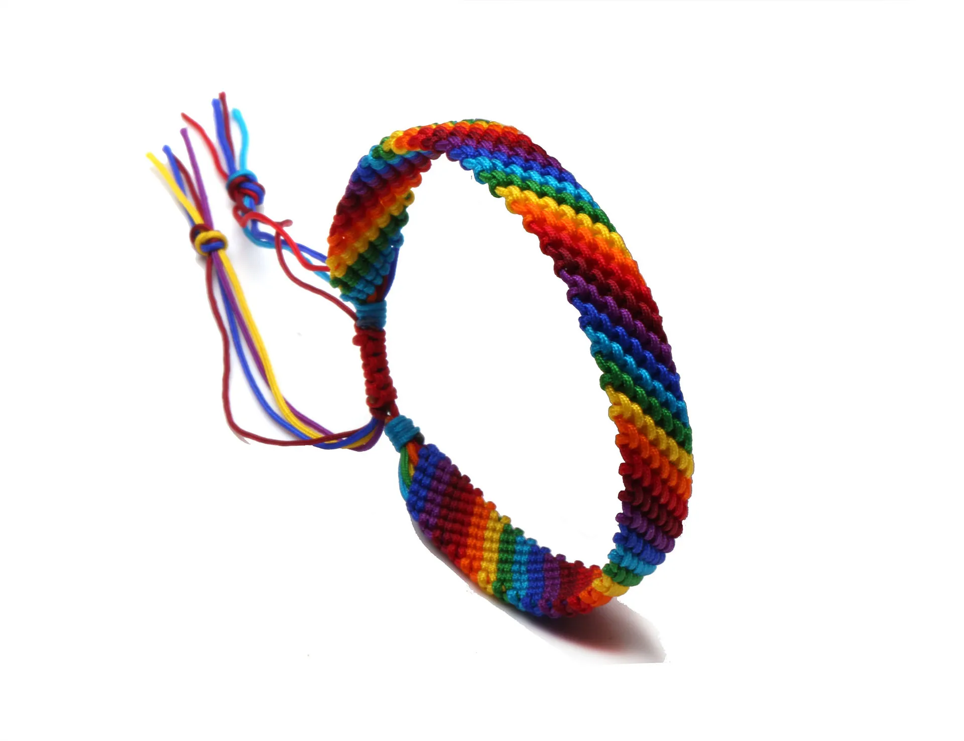 Rainbow Braided Bracelet Boho Handmade Lesbian LGBT Pride Gay Woven Hand Rope Handwoven Friendship Jewelry Party Gift |