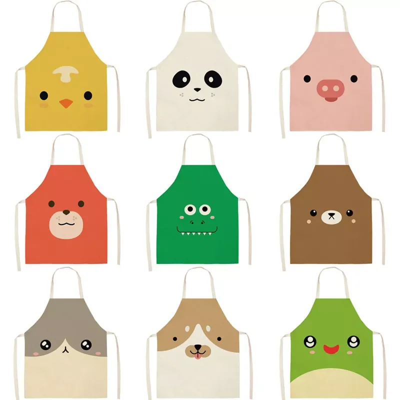 

2022New Animal Pattern Kitchen Cooking Oilproof Apron Master Apron Men's Kitchen Apron Children's Apron Barista Anti-fou