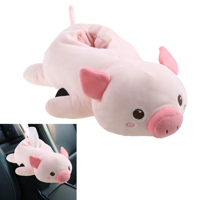

Car Tissue Holder for FACIAL Tissue Paper Organizer Lovely Cartoon Plush Dog Cow