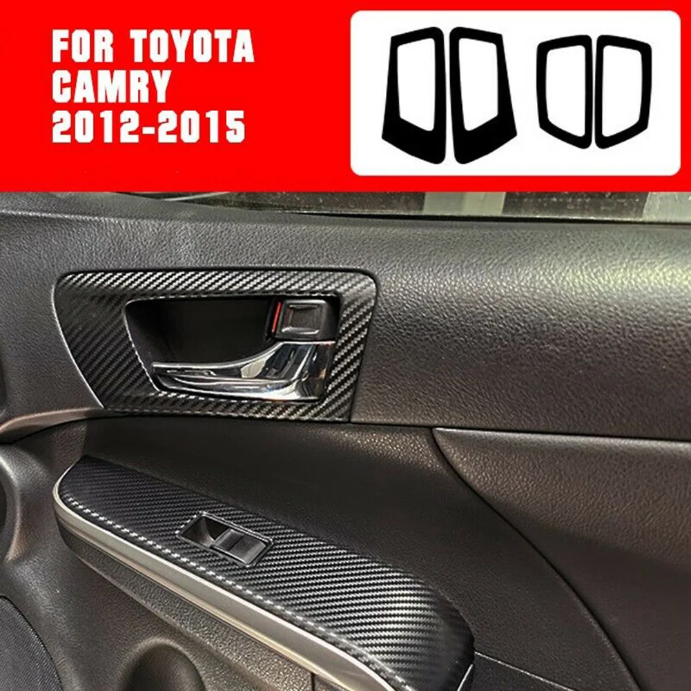 

27pcs Black Carbon Fiber Car Interior Decor Trim Sticker Kit For Toyota For Camry 2012-2015 Car Decoration Sticker 3D Car Access