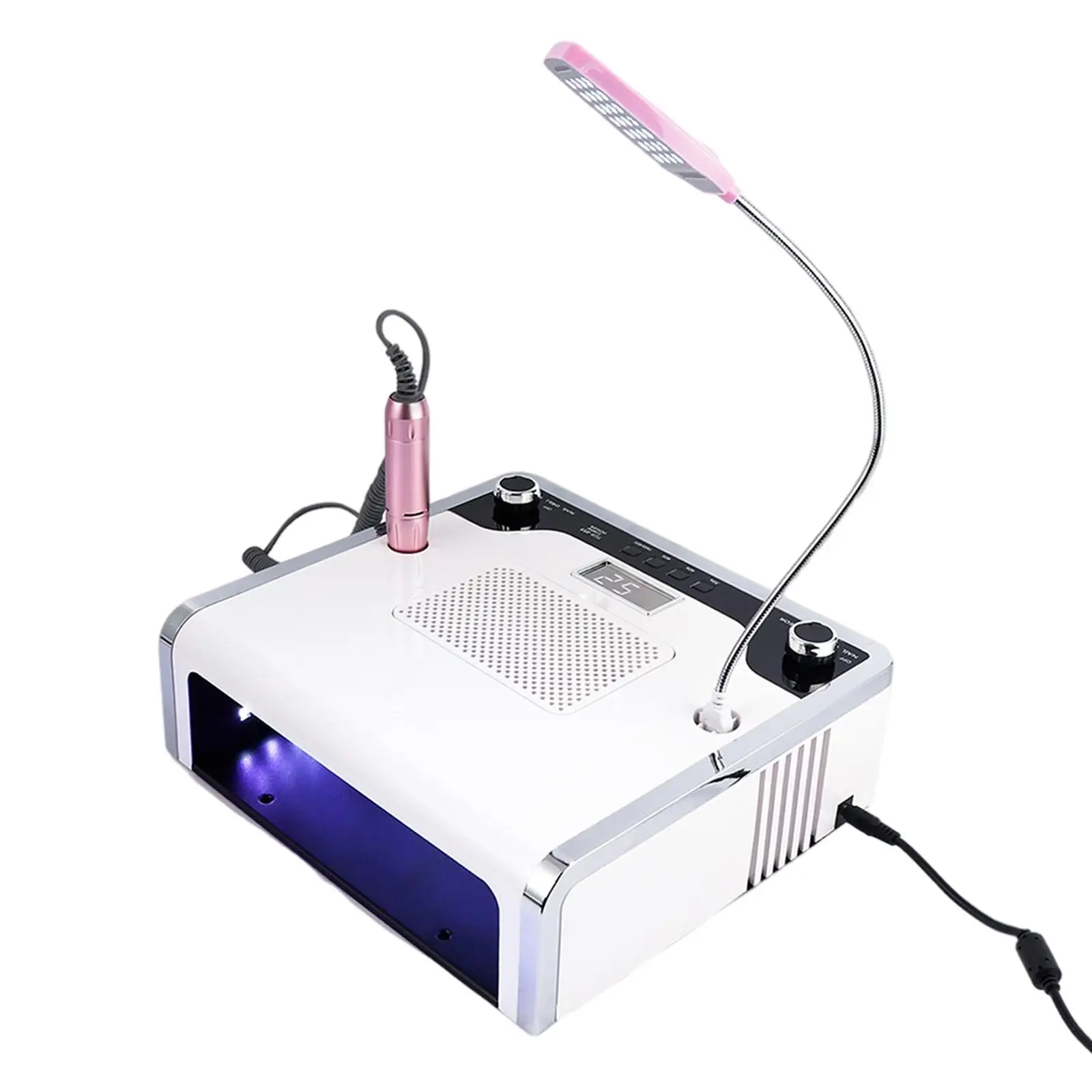 4-In-1 Manicure Machine Professional LED Light Strong Suction Nail Drill Machine for Nails Polishing Drying Nail Pedicure