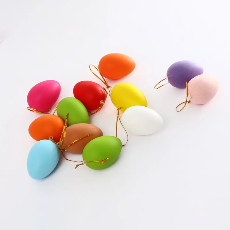 

12pcs Kids Children Diy Painting Egg Toy With Rope Gifts Plastic Hanging Easter Decoration Handmade Birthday Gifts Kid Egg Toys