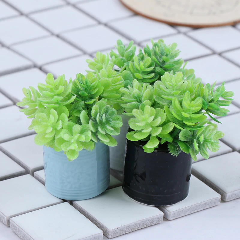 1:12 Миниатюрный кукольный домик Фальшивые растения Церамическая бутылка Расстановка Мебель Миниатюры Аксессуары на.