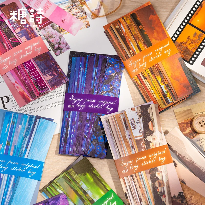 

50 Pcs Romantic Series Decorative Stickers Book Scrapbooking Label Diary Stationery Album Phone Retro Journal Planner