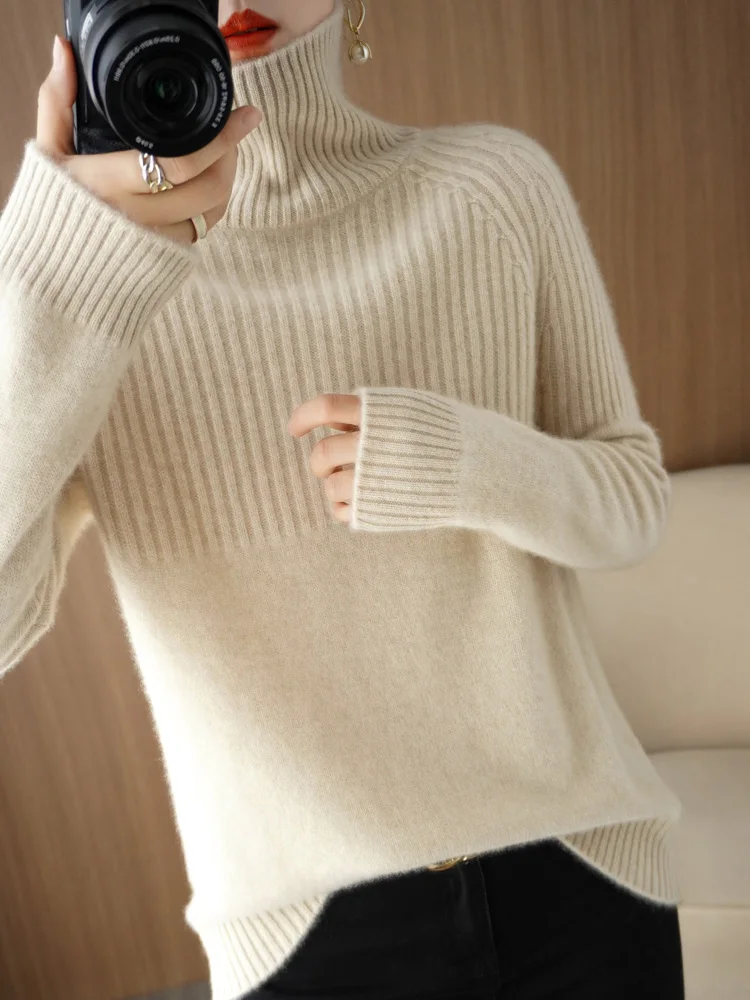 Soft Glutinous Turtleneck Inner wear Sweater Women Autumn and Winter New Fashionable Western Sle Pile Collar No Pilling Kni...