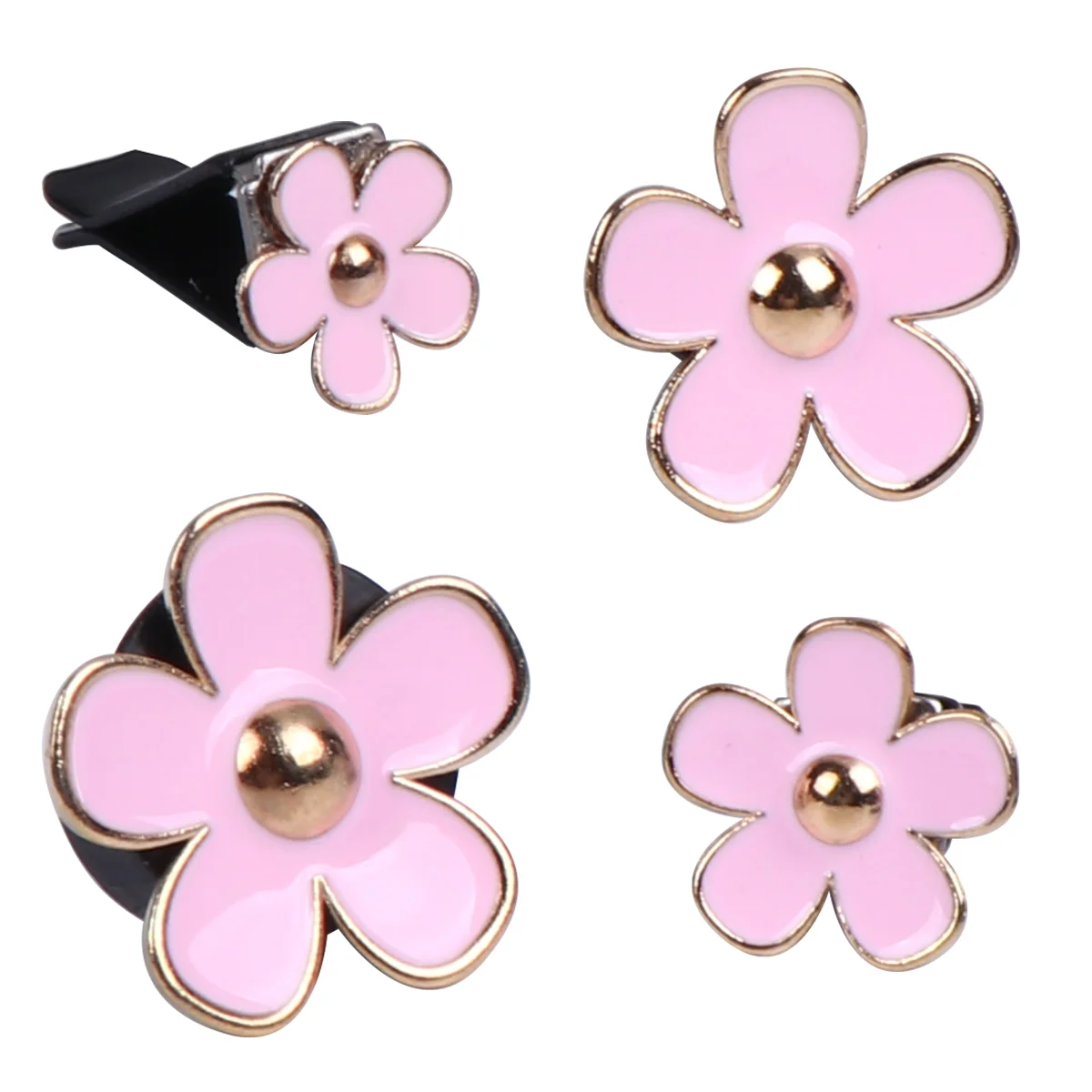 

4 Pcs Flower Aromatherapy Clip Air Diffuser Car Car Decoration Tuyere Auto Interior Ornament Iron Mini Air Freshener Clip