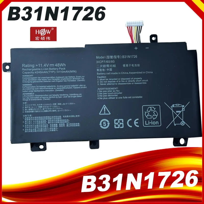 B31N1726 B31BN91 Аккумулятор для Asus FX504 FX504GE FX505DY TUF505DY TUF504GD TUF565GD TUF554GE Gaming 15 FX505 B31N1726-1