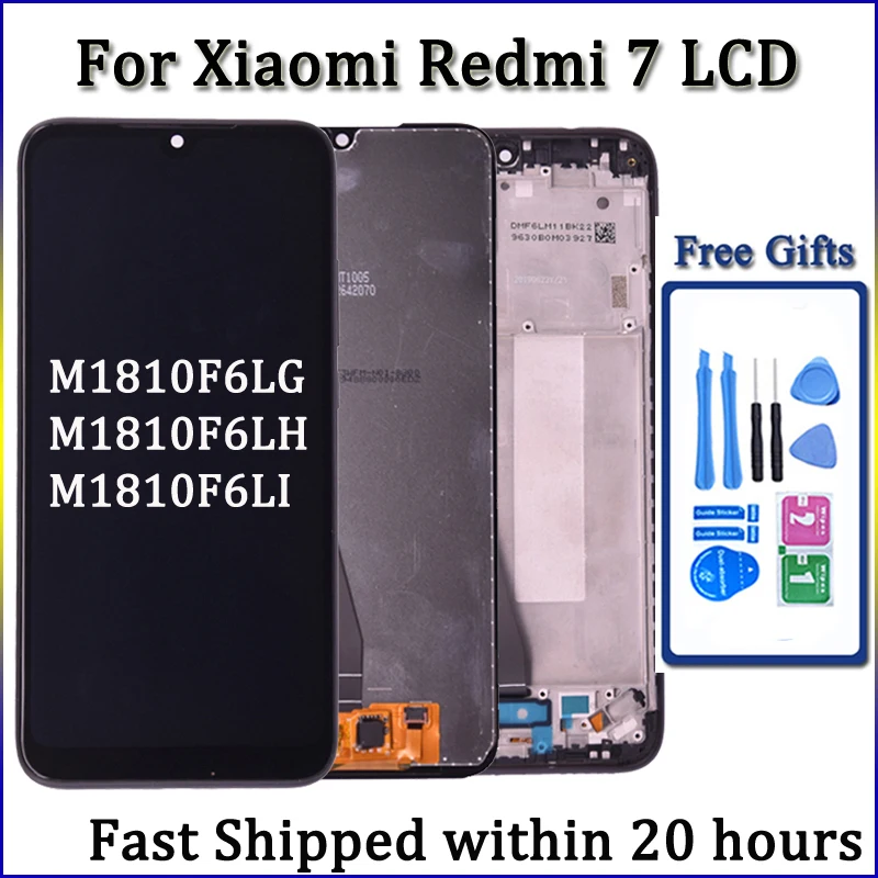 6 26-дюймовый Емкостный Сенсорный Жк-дисплей Hd 720x1520 Пикселей Для Xiaomi Redmi 7
