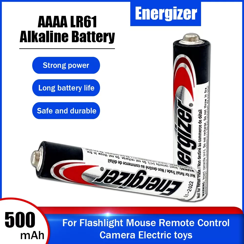 

2PCS Energizer AAAA LR61 LR 61 AM6 E96 1.5V 500mAh Alkaline Battery For Alarm Clock Computer Stylus Bluetooth Earphone Touch Pen