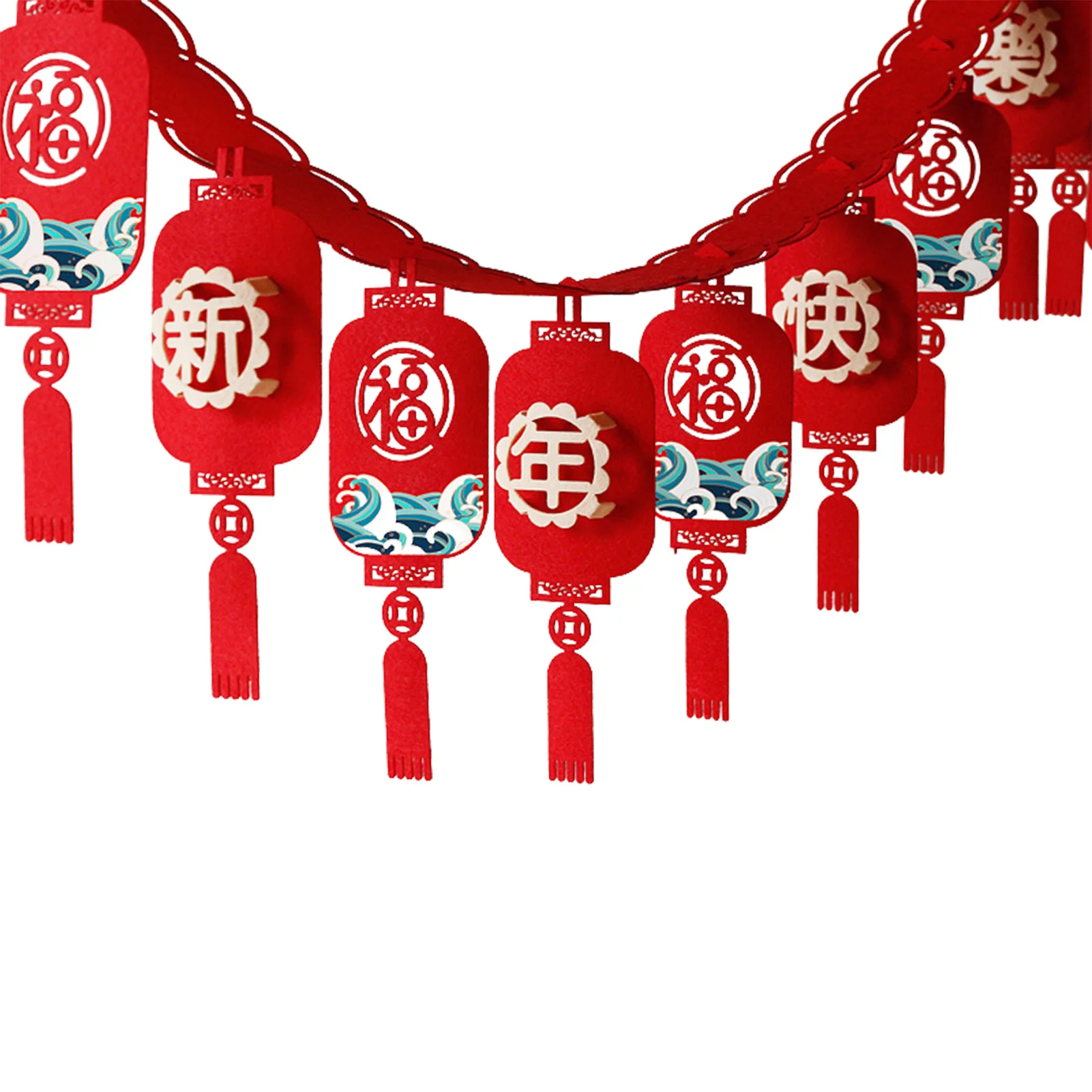 

Chinese New Year's Decorations 2022 Spring Festival Pendants Ornaments Tiger Shapes And Fu Characters Decor For New Year Party S