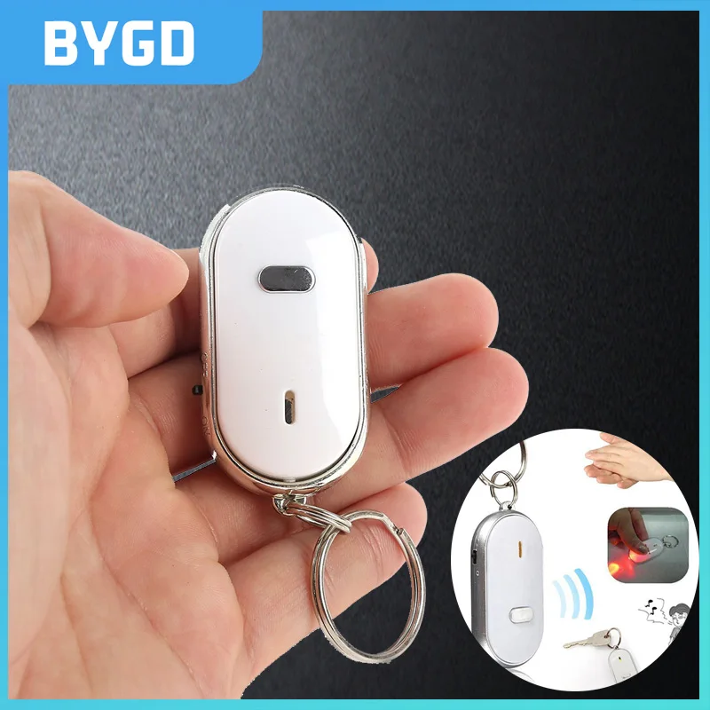 

Mini Keychain LED Whistle Key Finder Flashing Sound Beeping Remote Lost Keyfinder Locator Keyring Tracker for Children Wallet