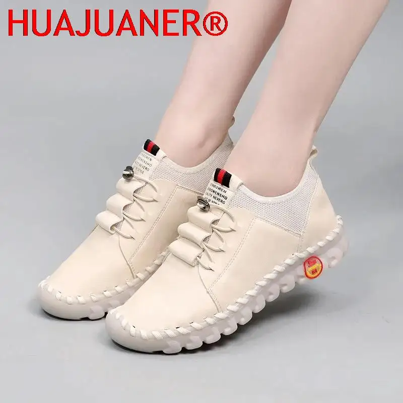 

Прошитые кроссовки Oxfored, черные, бежевые, красные лоферы, женские кожаные мокасины на мягкой подошве, весна 2022, роскошные Брендовые женские к...