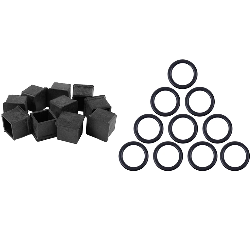 

10 шт. квадратные резиновые колпачки для ножек защитные колпачки для стульев с 10 шт. трубопроводов соединитель для шланга уплотнительное кол...