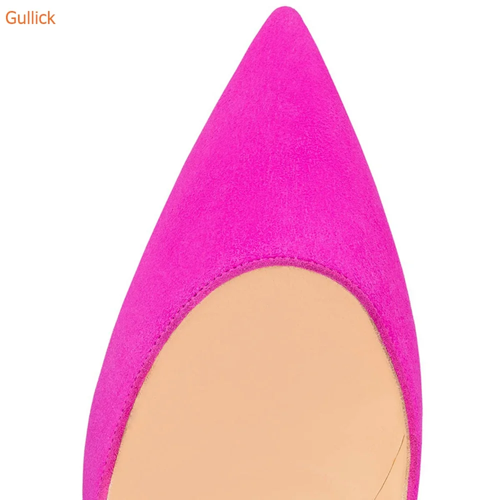 Yellow Patent Leather Sexy Pumps Slip On Thin Heels Pointed Toe Shoes Women Purple Fabric Fashion Spring Autumn Pumps