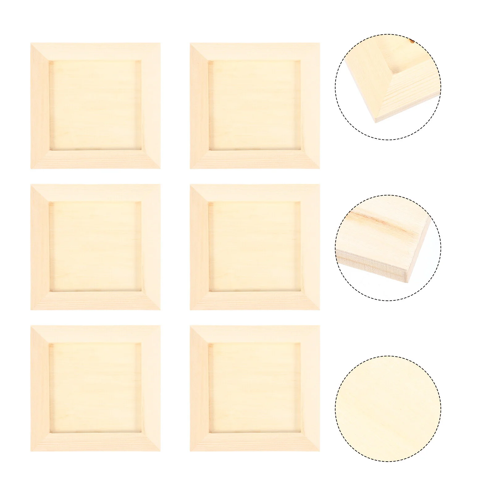 

6 Pcs Painting Wood Serving Trays DIY Clay Photo Frames 3D Holders Personalized Collage Wood Home Decorative Picture Child