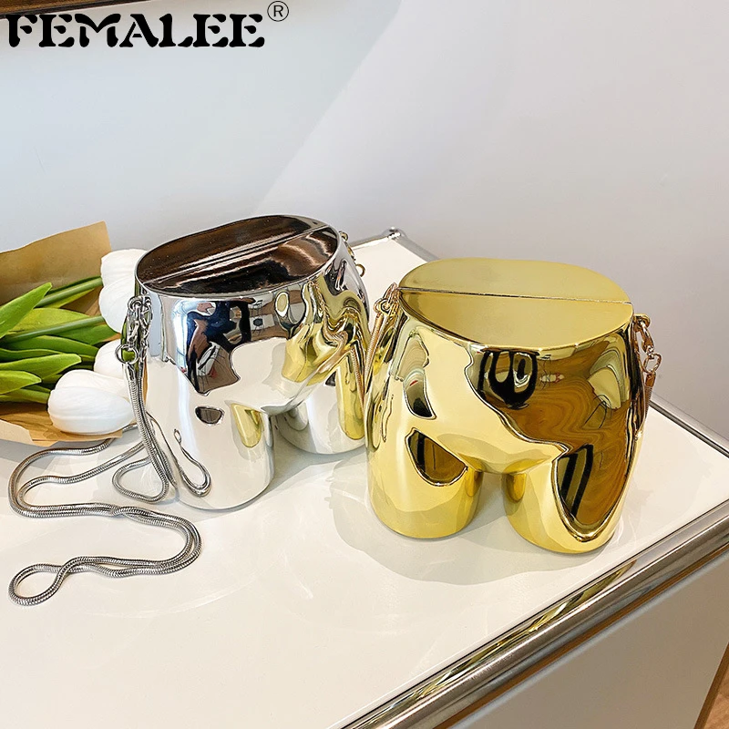 

Mini New Brand Designer Funny PVC Laser Messenger Bag Cool Personality Childlike Chain Shoulder Bag Cute Small Purse Female