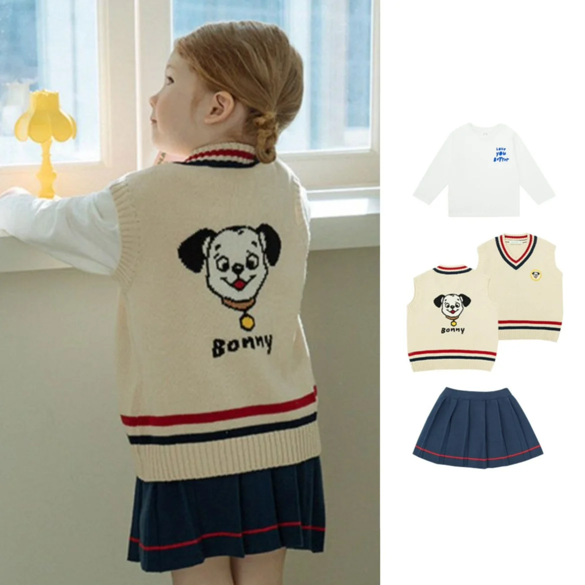 

Jenny&Dave 2023 Autumn New Children's Wear Hot Collection Nordic Academy Style Boys and Girls' Baby Knitted Vest Girl
