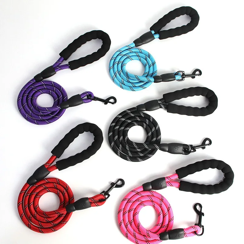 

1PC 150CM Durable Dog Leash Slip Pet Dog explosion-proof nylon Rope Lead Strap Traction Large Drag Pull Tow Golden Retriever