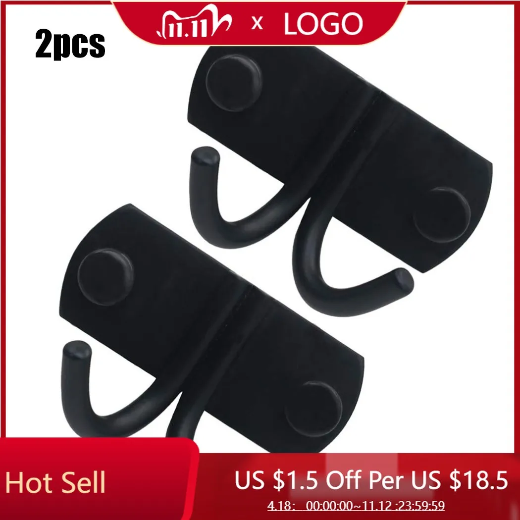 

2pcs 10inch Stainless Steel Double Hook Over The Cabinet Hook Black Wall Hanger Coat 7. 00X2. 90X2. 80cm; 2. 75X1. 14X1.