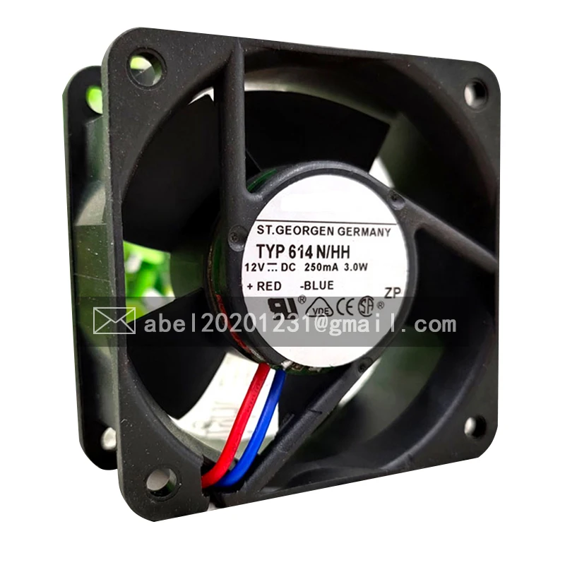 Совершенно новый тип 614N/HH 614 N/HH 12V DC оригинальный охлаждающий вентилятор 6025 60*60*25