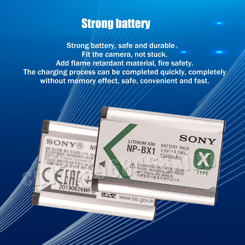 Аккумулятор для камеры SONY NP-BX1 NP BX1 NPBX1 3 6 В 1240 мАч литиевая батарея RX1 RX100 M3 M2 RX1R WX300