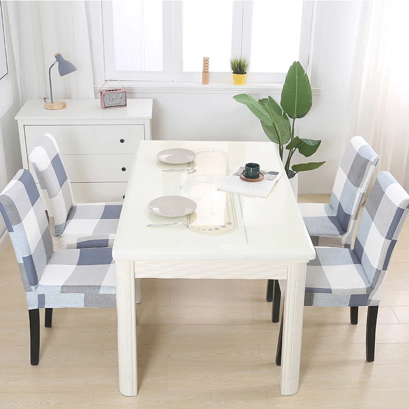 Накидки на стулья для столовой комнаты из эластичного спандекса со стрейчем для стульев кухни, офиса, письменного стола в скандинавском стиле.