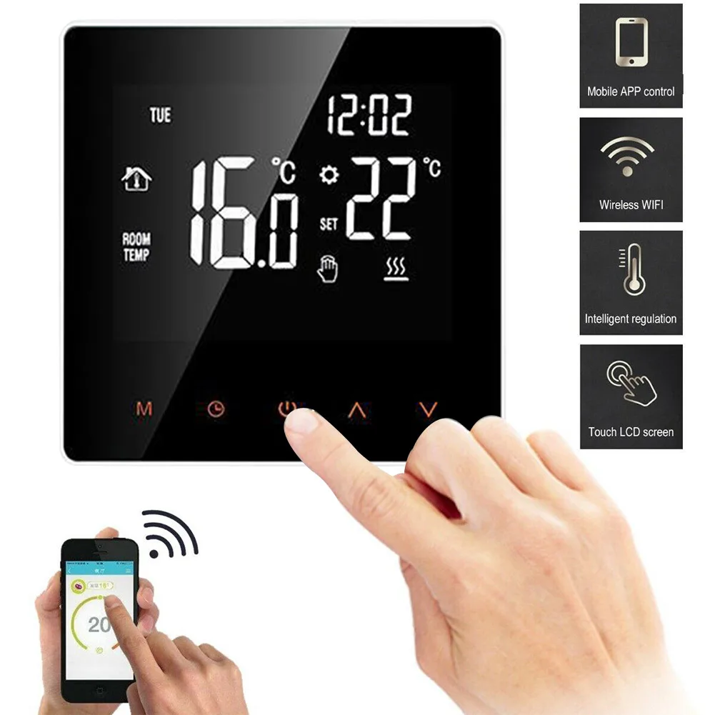 

School Smart Thermostat Programmable Temperature Controller Hotel LCD Display Electric Heating Bedroom Digital Touch Screen