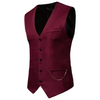 nightclub chain waistcoat vest men 2022 brand new single breasted suit business casual tuxedo dress vests gilet uomo