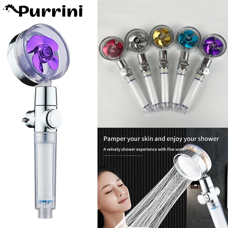 

Новинка 2022, турбонасадка для душа с пропеллером, водосберегающая, с высоким потоком гарантии 360 градусов, с удлинителем вентилятора, дождева...