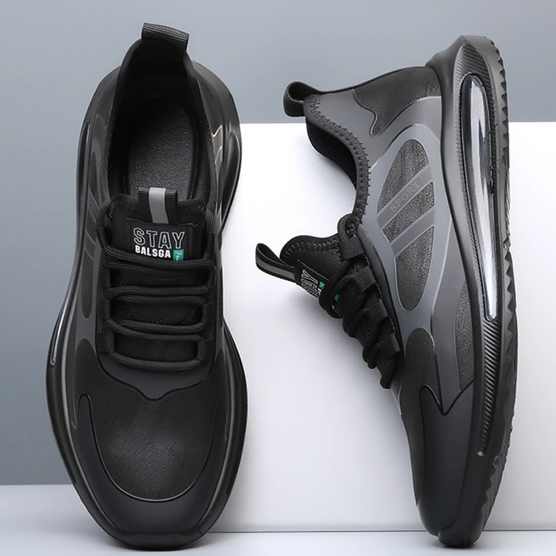 Men Leather Sneakers Trend Running Shoe Italian Breathable Male Non-Slip Footwears Vulcanized Outdoor Sport Hiking Walking Shoes