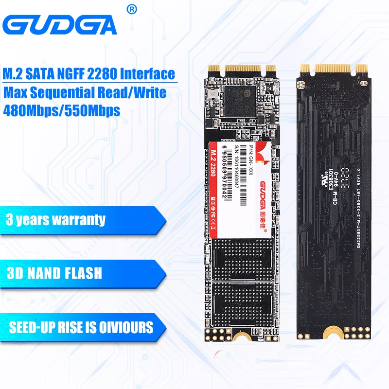 GUDGA M2 NGFF SSD M.2 SATAIII 2280 мм 128 ГБ 256 512 ТБ m2 ngff ssd msata для ноутбука жесткий диск sata sata3 m.2 3 1