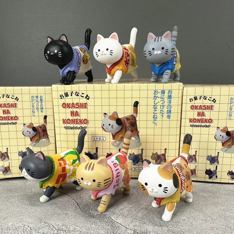 Снэки фигурка кошки гасяфон фотография ходячий котенок кавайная игрушка