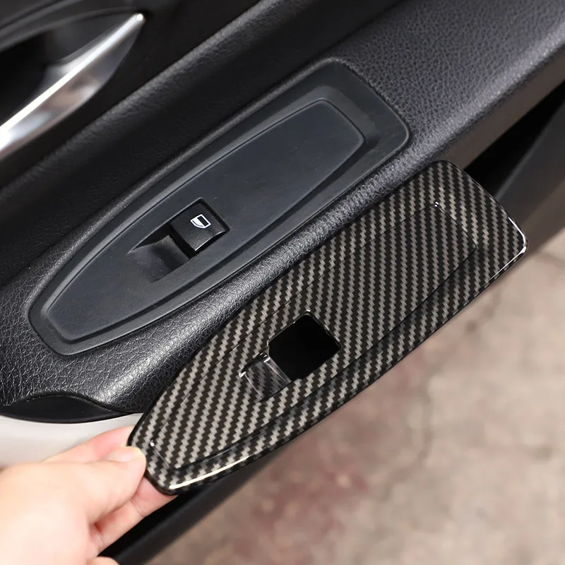 

ABS углеродное волокно/серебристый для BMW 1 2 серии F20 F21 F22 F45 F46 14-19 стеклоподъемник переключатель Панель рамка наклейки автомобильные аксессуары