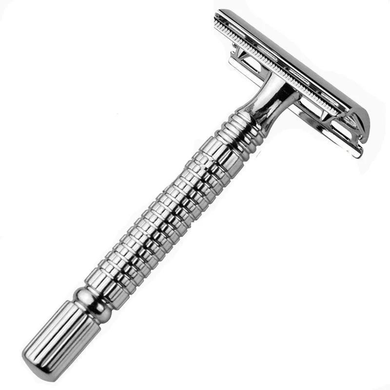 

Minimalism Silver Razor Double Edge Safety Classic Razor For Mens Shaving Alloy Metal Hair Removal Free 20 Shaving Blades