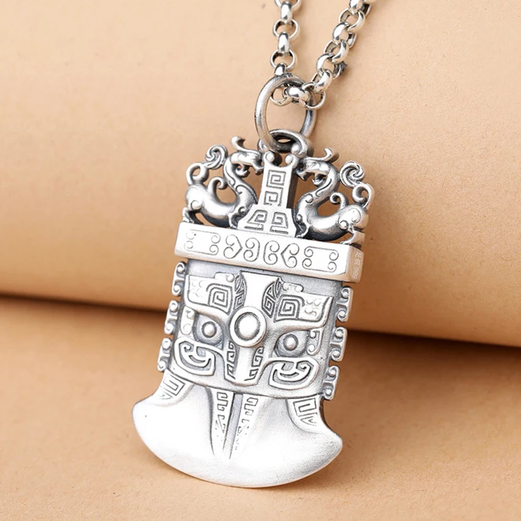 

Oriental Style Retro Axe Pendant Domineering Axe Child Pendant Gluttonous Necklace Pendant Men's and Women's Gift Accessories