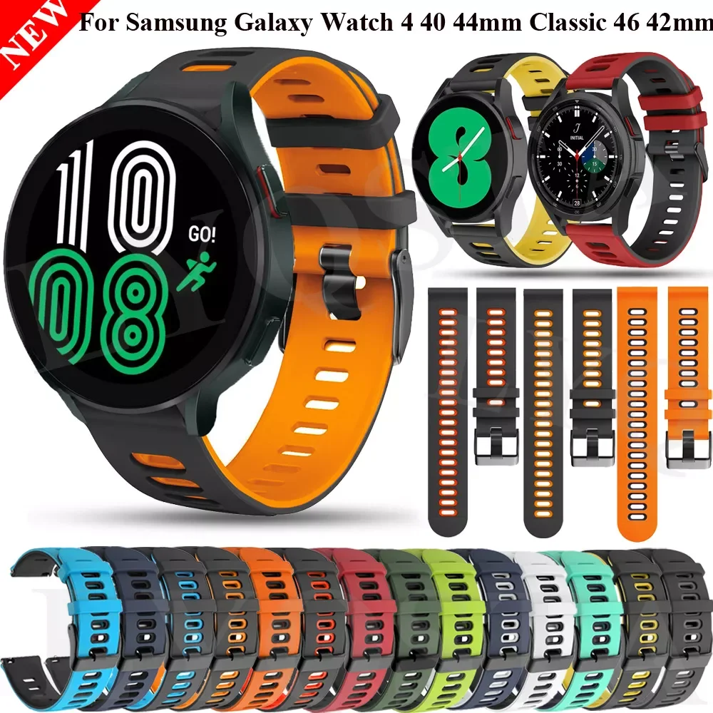 

20mm Silicone Strap For Garmin Forerunner 245 645 Vivoactive 3/4 Watchband Samsung Galaxy Watch 4 Classic 42 46/40 44mm Bracelet