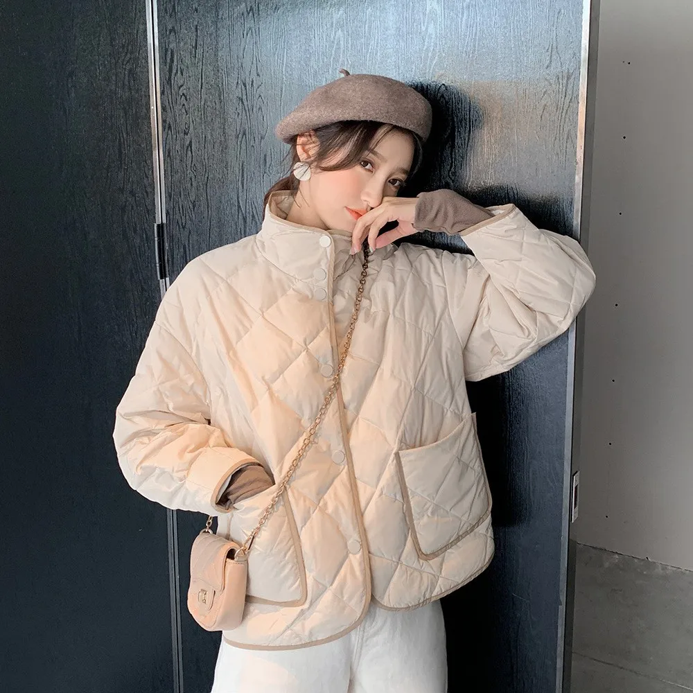 Fashion Down Jacket Ringer Small Fragrance Light Cotton Clothing All-matching Women's Winter Sweet Short White Eiderdown Coat