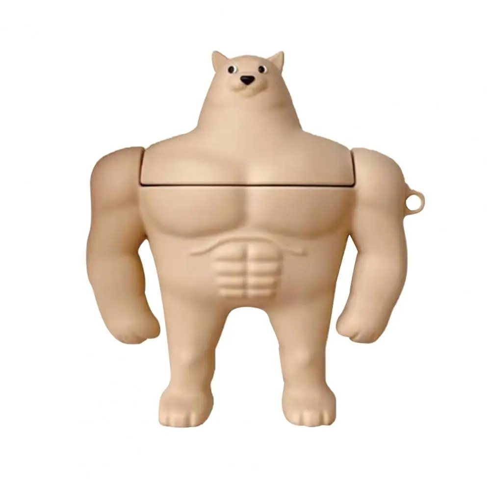 

Earphone Case Anti-scratch Soft Silicone Cute Anime Muscle Shiba Inu Wireless Bluetooth-compatible Headphone Protective Cover fo