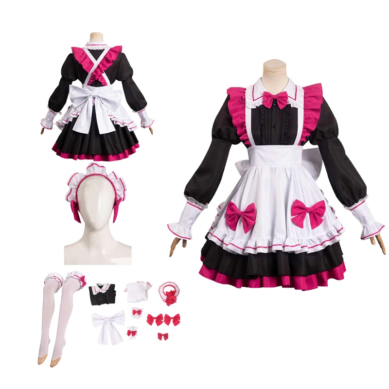 

Костюм горничной Hoshino Rubii для косплея девушки OSHI NO KO Arima Kana, платье горничной, повязка на голову, чулки, женская юбка, костюм для Хэллоуина, карнавала
