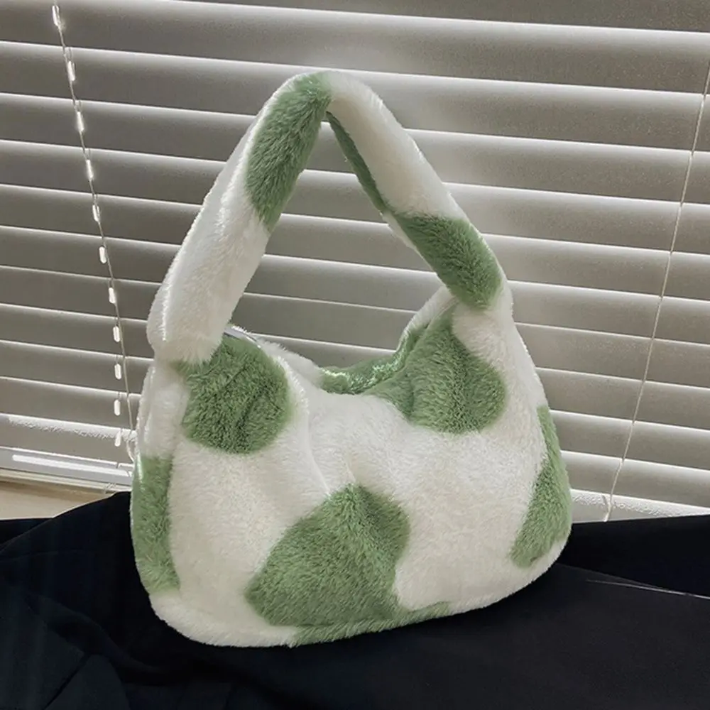 

Warm Fashion Fluffy Furry Phone Pouch Female Tote Bags Travel Underarm Bags Plush Women's Bag Handbag Shoulder Bags