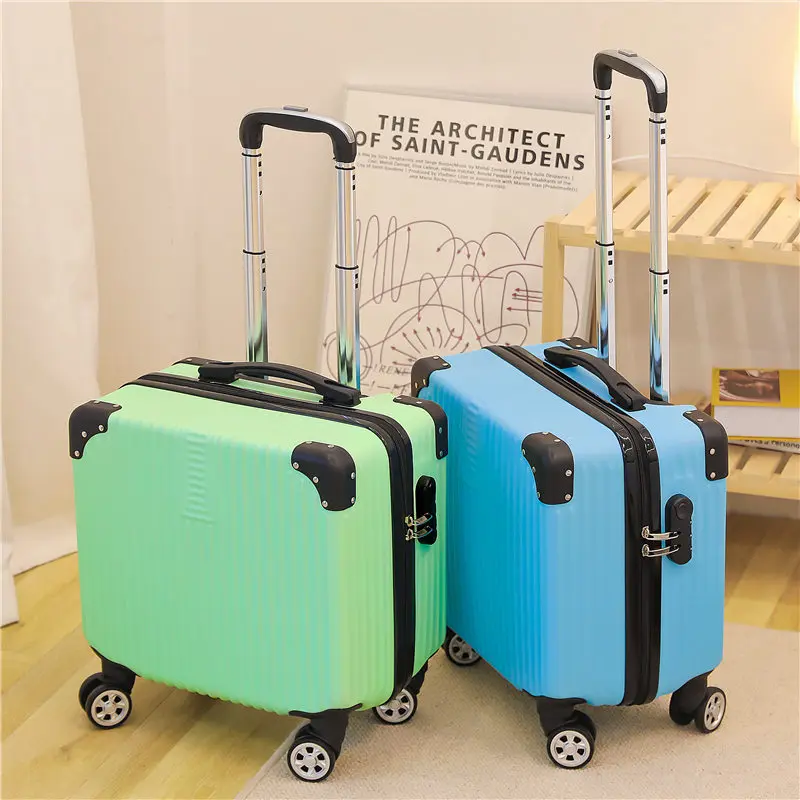 Solid Color Niche Design Mini Fashion Boarding Box Universal Wheel Trolley Lightweight Small Travel Password Case