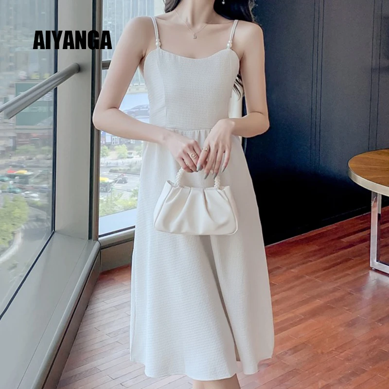 

Dresses Woman Summer 2022 Party Sleeveless Y2k Sling Sexy Casual Solid Mini High Waist Harajuku Plus Size Female Clothing
